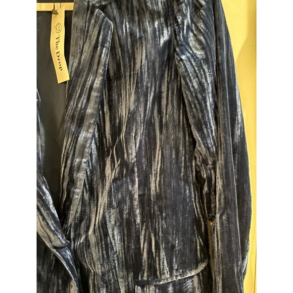 NWT The Drop Velvet Crushed Blue Blazer - Size Small - Picture 2 of 7